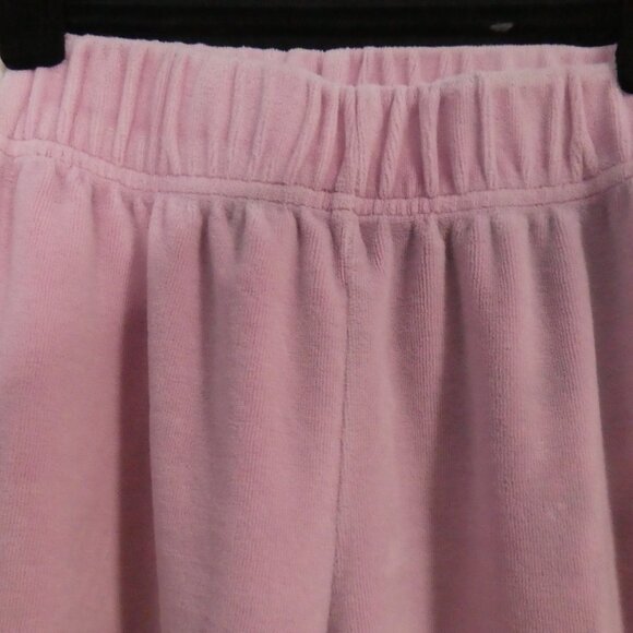BONGO | medium | Pink Velour Sweatpants | Side White Stripes | 4 Grey Star Back - Picture 4 of 16